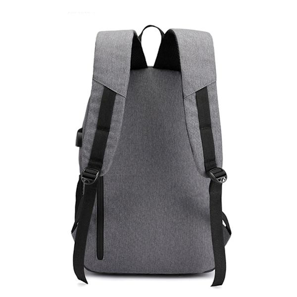Kannettava tietokonereppu, liikematka USB-latausportilla, vettähylkivä koululaukku naisille ja miehille, sopii 15,6 tuuman kannettavalle tietokoneelle Dark grey