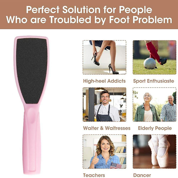 Fotfil Kit Fot Scrubber Fot Rasp Och Dubbelsidig Hälfil Pedikyrverktyg Callus Remover Fan-shaped pink (pink OP)