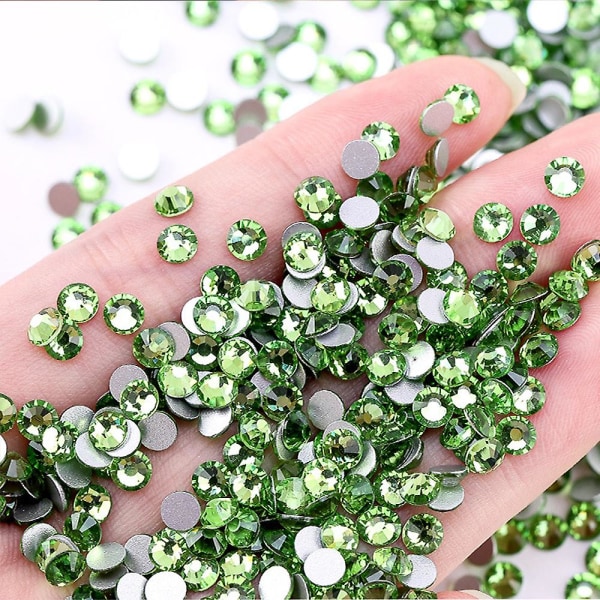 Flat Back Nagelkristaller, Glaskristall Rhinestones För Craft Nails Danskostymer apple green