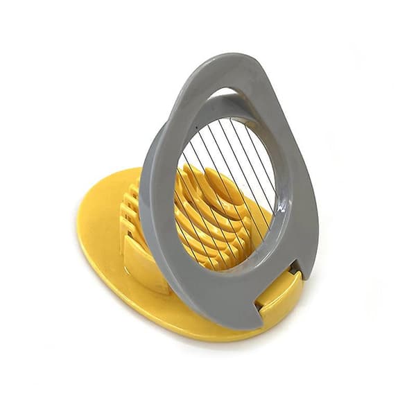 Eggdeler for hardkokte egg, eggkutter jordbærkutter, kraftig eggkutter i rustfritt stål for hardkokte egg/myk frukt/smør (gul)