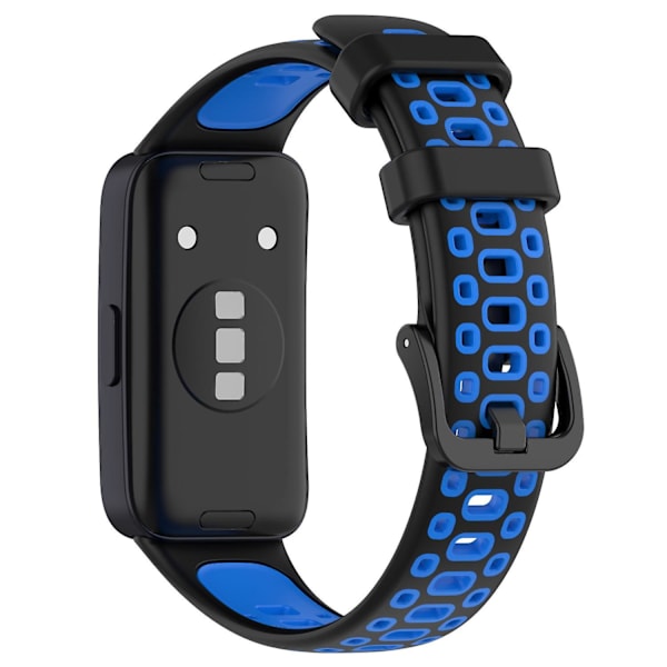 Justerbart silikonklockarmband för Huawei Band 8, tvåfärgat ersättningsarmband Black Blue