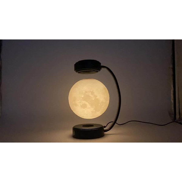 Levitating Moon Lamp, flyter och snurrar fritt i luften med 3D-tryckt LED-månelampa har lägen för unika gåvor, rumsdekor, nattlampa, kontorsbord