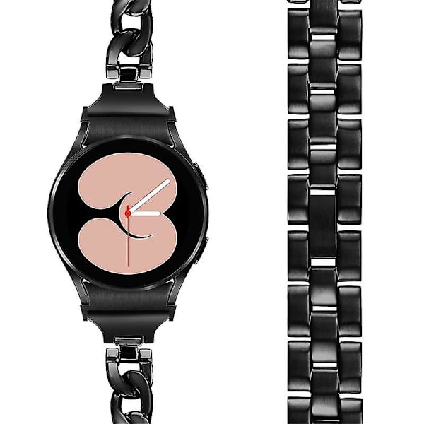 20mm Klassinen Vaihtoranneke Samsung Galaxy Watch4 Active 40mm/44mm/Watch4 Classic 42mm/46mm -kelloille Black