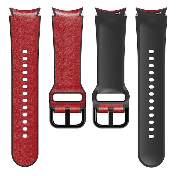 Snabbkoppling klockarmband i mjukt läder för Samsung Galaxy Watch 4/5/6 40/44mm / 5 Pro 45mm Red