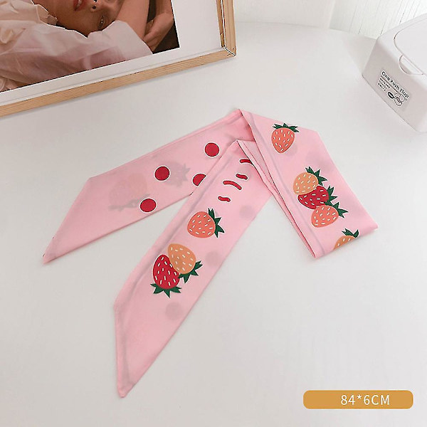 2-pack långa tunna chiffongscarfar - smala halsdukar midjebälten huvudbonader för kvinnor present Style 2