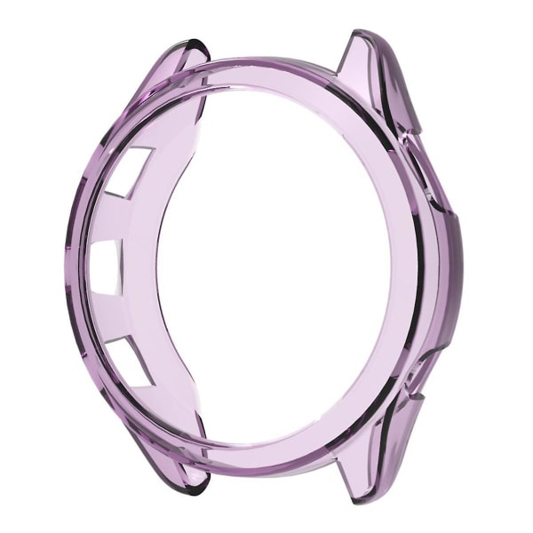 For Garmin Forerunner 965 TPU Klokkeveske Ramme Anti-ripe Transparent Halv Kroppsdeksel Purple