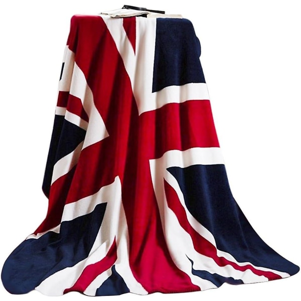 130*150cm Voksen Plaid Fleece Tæppe Sofa Og Seng Tæppe Blødt Og Varmt Engelsk Flag Tæppe /britisk Flag Tæppe