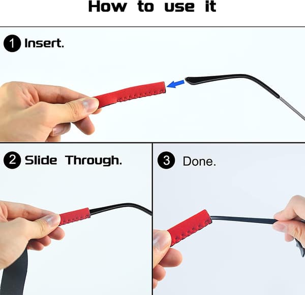6-pack elastiska remmar i neopren för sportglasögon och present