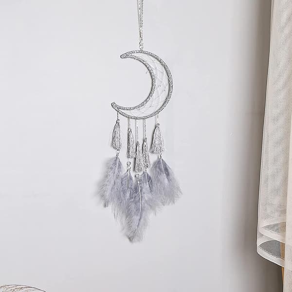 Macrame drömfångare med tofsar för sovrum, för sovrumsvägg heminredning present (1 st)