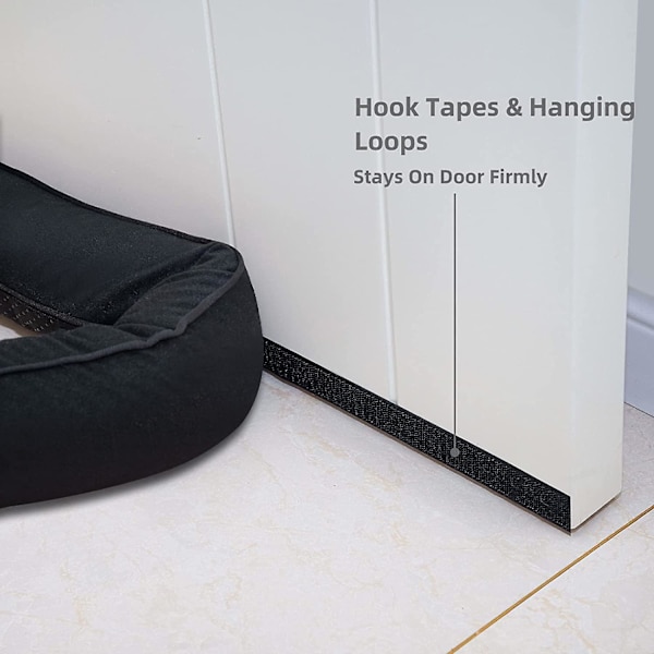38 tommers vindstopper for dør og vindu, avtakbar og vaskbar vektet fransk 38 inch Black Triangle