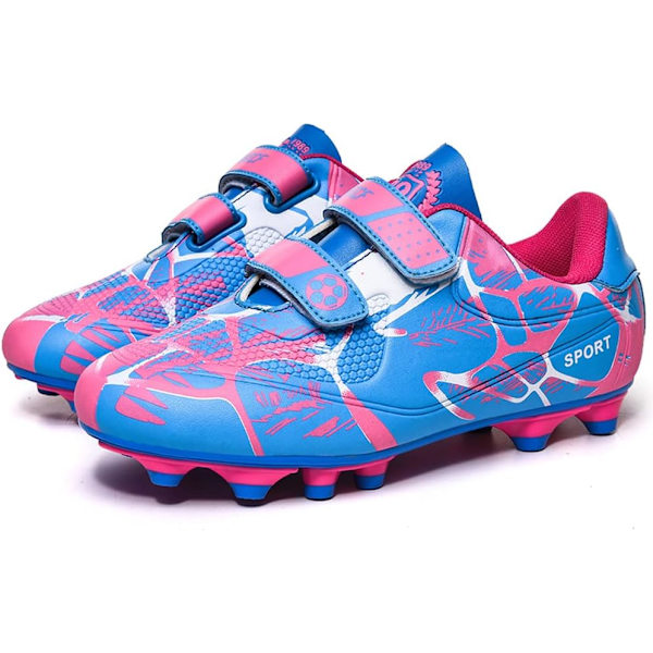 FG/AG Spike Cleats Børnefodboldstøvler Træningssko Drenge Piger Atletik Sportssko Udendørs blue EU30
