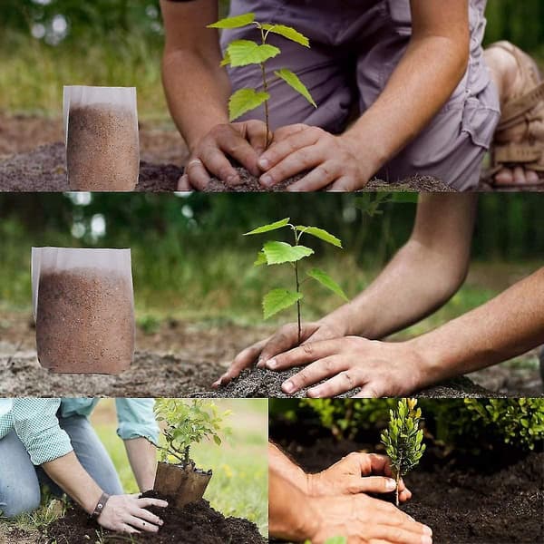 300 st biodegraderbara plantsäckar, biologiskt nedbrytbara solida plantväxtsäckar i tyg 16*18cm