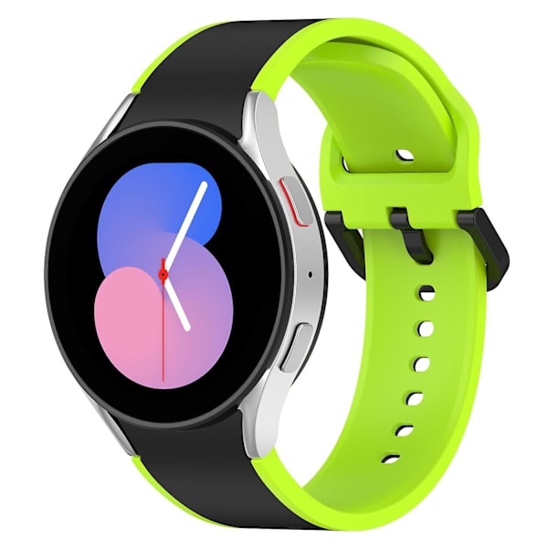 20 mm urheiluranneke Galaxy Watch4/5/6 40 mm 44 mm / Watch6 Classic 43 mm 47 mm / Watch 5 Pro 45 mm -kelloille Black Lime