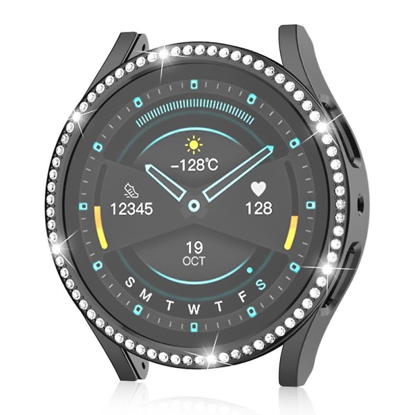 Hårt PC cover för Samsung Galaxy Watch6 40 mm , Rhinestone-dekorerat ihåligt watch Black