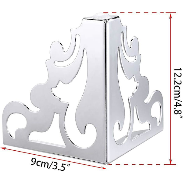 4 st möbelben i metall, moderna soffbordben för reparation och restaurering av byrå, garderob, soffbord, bänkskivor, säng, viktkapacitet Silver 12cm 4.7inch