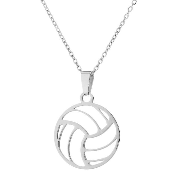 Sports Tilbehør, Volleyball Vedhæng Halskæde i Rustfrit Stål til Mænd og Kvinder silver