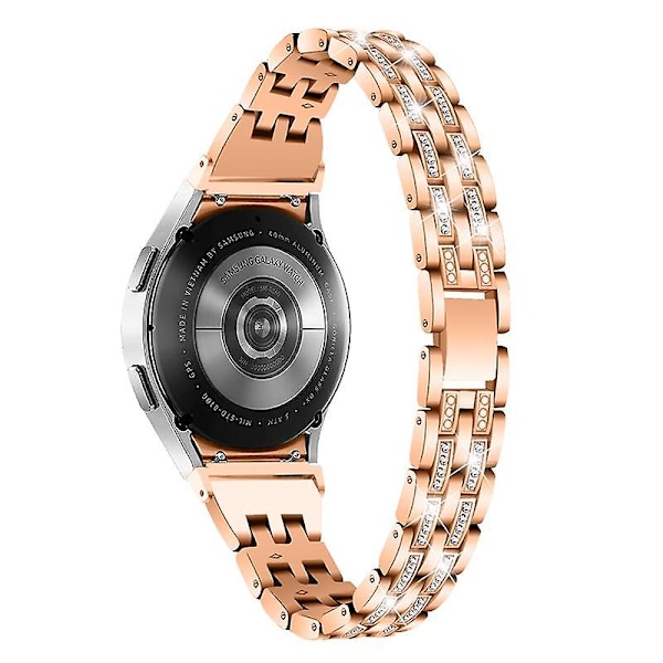 Metallklockarmband för Samsung Galaxy Watch4 Active 40mm/44mm/Watch4 Classic 42mm/46mm, 5 pärlor 2 rader Rose Gold