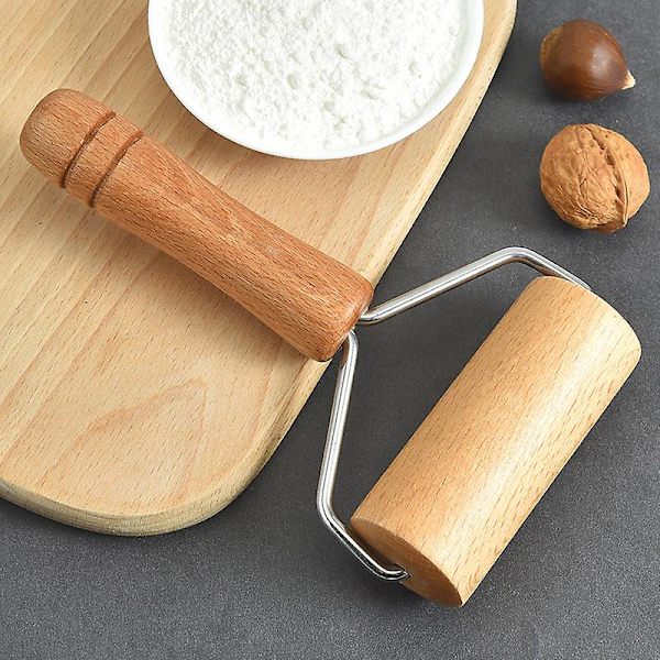 Lille kagerulle, trærulle, non-stick pizzarulle, dejrulle sæt til hjemmekøkken bagning madlavning