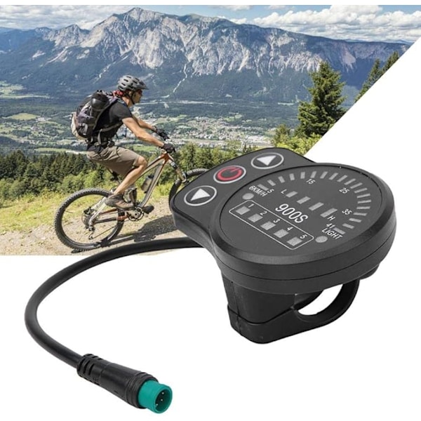 Cykel Display Meter, KT-900S Plastik Elektrisk LED Display Meter med Vandtæt Stik til Cykel Modifikation