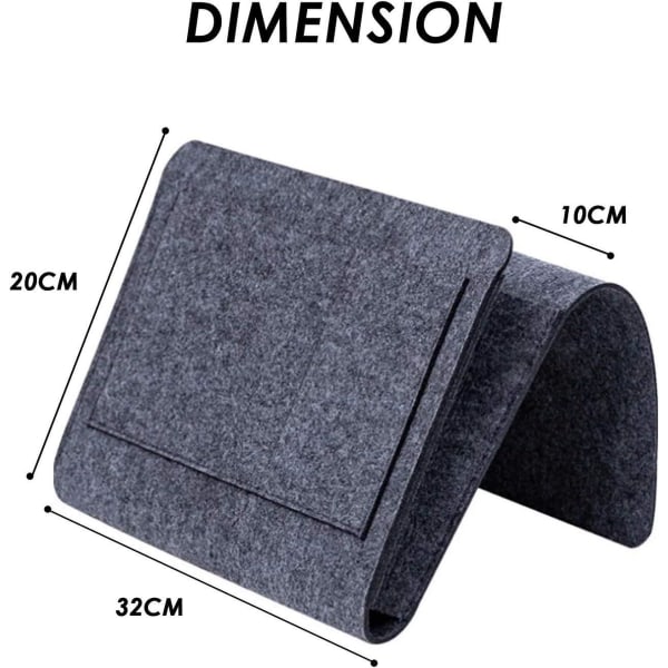 Gris Sängbord Organizer Fåtölj Armstöd Organizer Fjärrkontrollhållare Säng Sängficka Sängförvaring Sängbord Väska Sängbord Hängande
