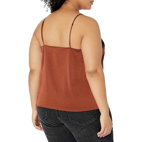 Kvinners Natalie V-hals blondetsøm cami tanktopp Tortoise Shell XL