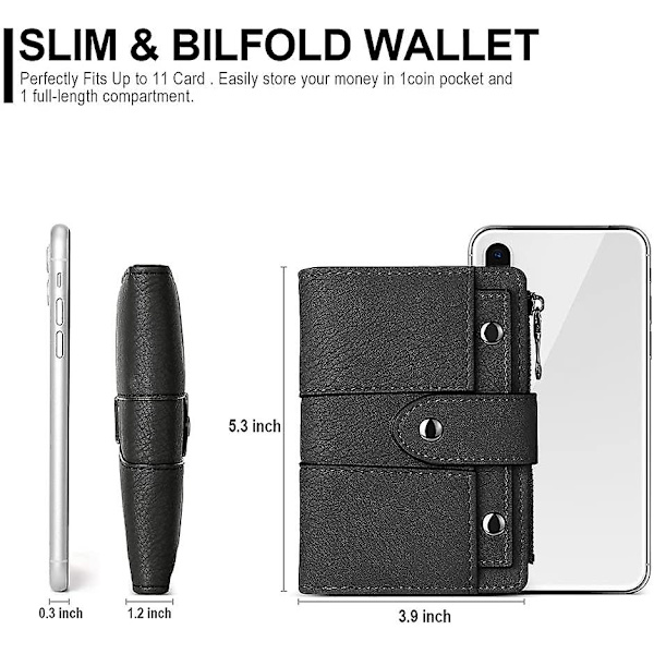 Kvinnlig plånbok liten läder bifold multi mini kortfodral arrangör designer