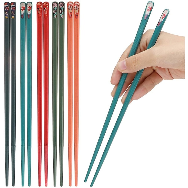Fiberglas ätpinnar, återanvändbara ätpinnar set diskmaskinssäkra, 5 färger hacka