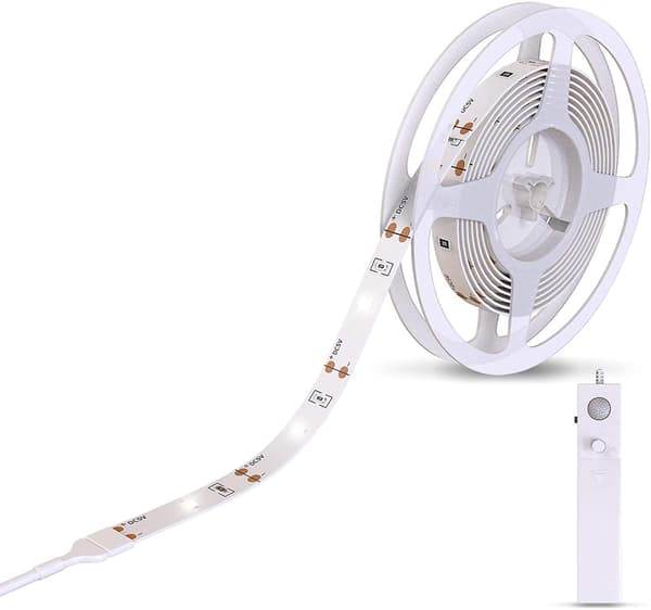 LED-stripe med bevegelsessensor - Hvite lys - Selvklebende - Silikonbelagt