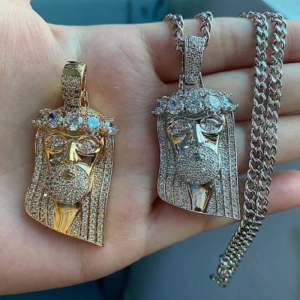 Herre Hip Hop Rapper Populær Smykke Halskæde Cleopatra Religiøs Jesus Portræt Vedhæng Halskæde Til Kvinder Rustfri Stål Kæde