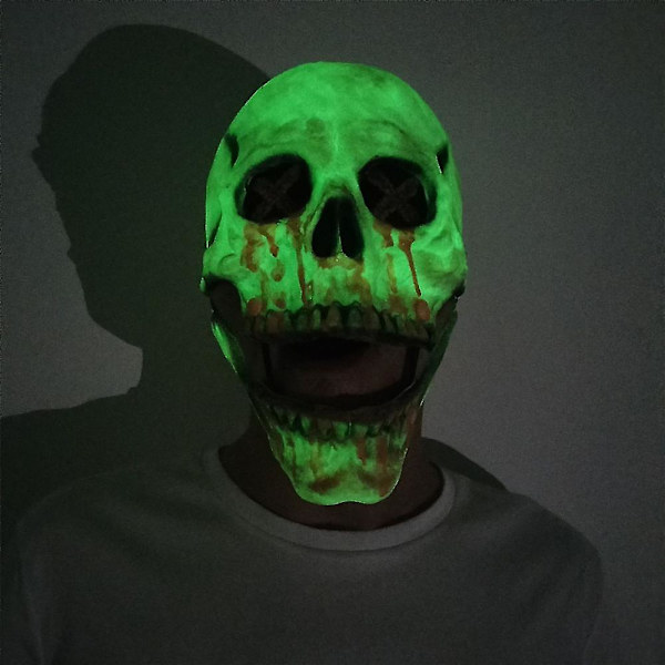 Halloween Lysende Kranie Maske Fancy Fest Horror Skelet Maske Cosplay Kostume Rekvisit Til Halloween Fest