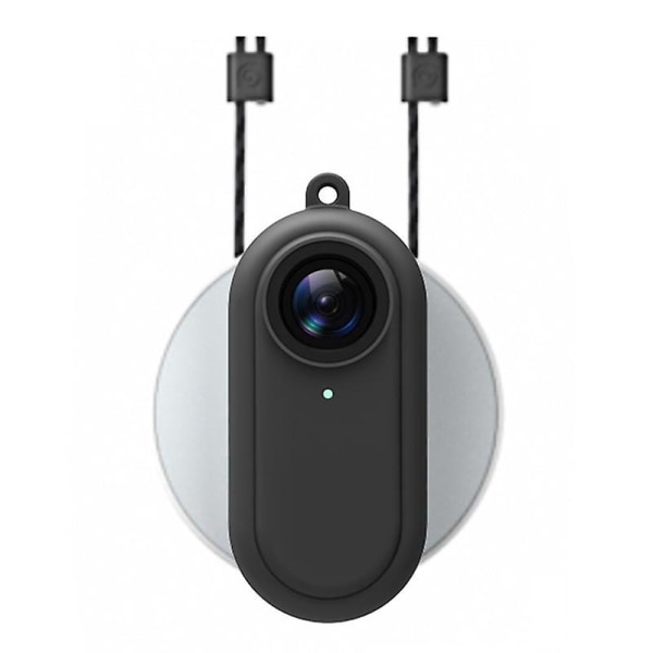 Stötsäker mjukt silikonfodral kameraskyddshylsa för Insta360 GO 2-kamera Black