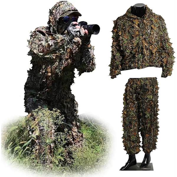 3D-dragt til børn og voksne til jagt, jagt-ghilliedragt, taktisk beklædning til airsoft