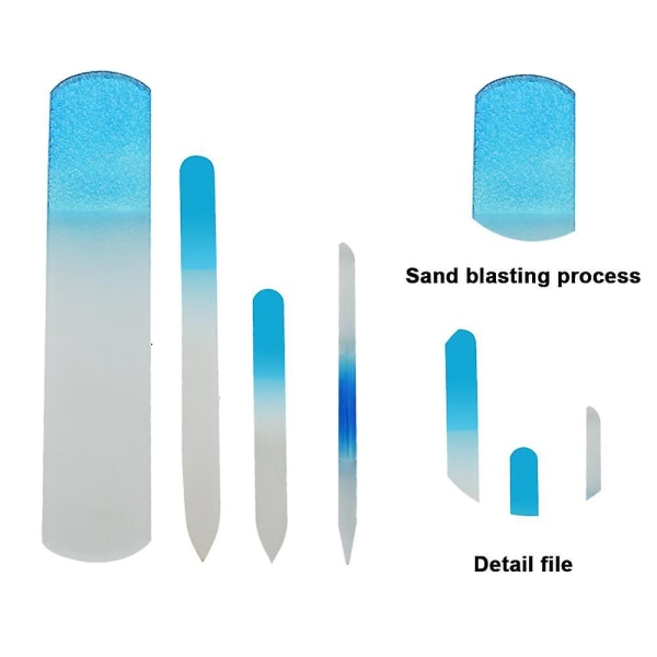 Fodskrubber - Håndlavet Glasfodfil - Fjernelse af Hård Hud og Ligtorne - Grov - Fjerner Hård Hud Handle glass foot file set of4