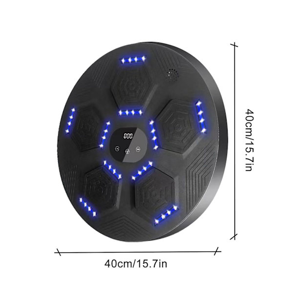 Bluetooth Punching Pad Smart Music Boxing Machine Reaction Training Home Black