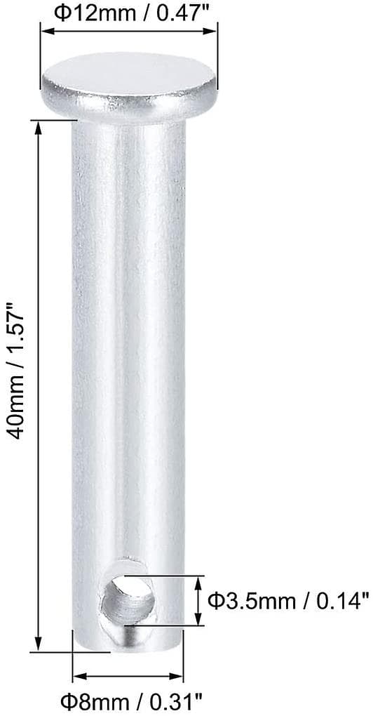 Splintpinner med ett hull 8mm X 40mm Flat Hode Sinkbelegg Solid Stål Hengselpinne