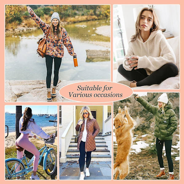 Termiska leggings för kvinnor med foder i fleece, hög midja, termiska underkläder, varma, långa, ogenomskinliga, vinter. C1 black L XL