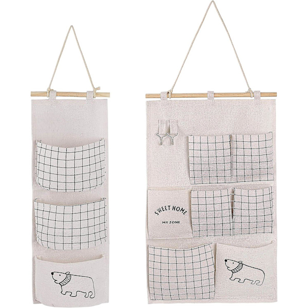 Hängande arrangör 2 stil vägg hängande väska hängande förvaringsväska för barnrum badrum sovrum vit White