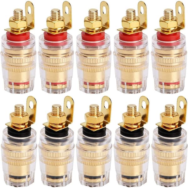4 mm Bananpluggterminal för förstärkarhögtalarkoppling Väggplatta Pack med 10
