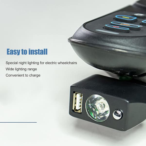 LED Elektrisk Kørestolsbelysning Controller USB-opladning Justerbar Vinkel