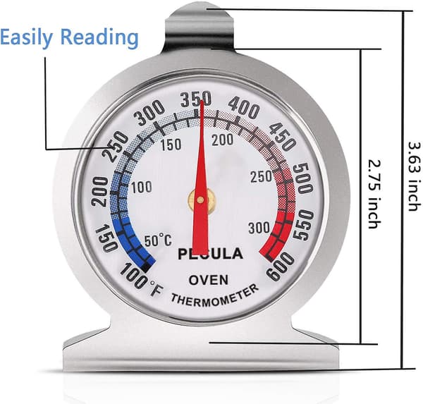 Ovntermometer - Analogt termometer i rustfritt stål for matlaging