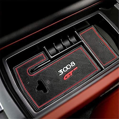 Til 3008 Gt 2017-2022 Sort Interiør Bil Central Konsol Armlæn Opbevaringsboks Holder Bakke Auto Tilbehør