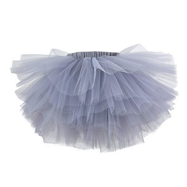 Mode tjejer tutu super fluffig 6 lager underkjol prinsessa balett dans tutu kjol barn tårt kjol jul barnkläder Dark grey 6t