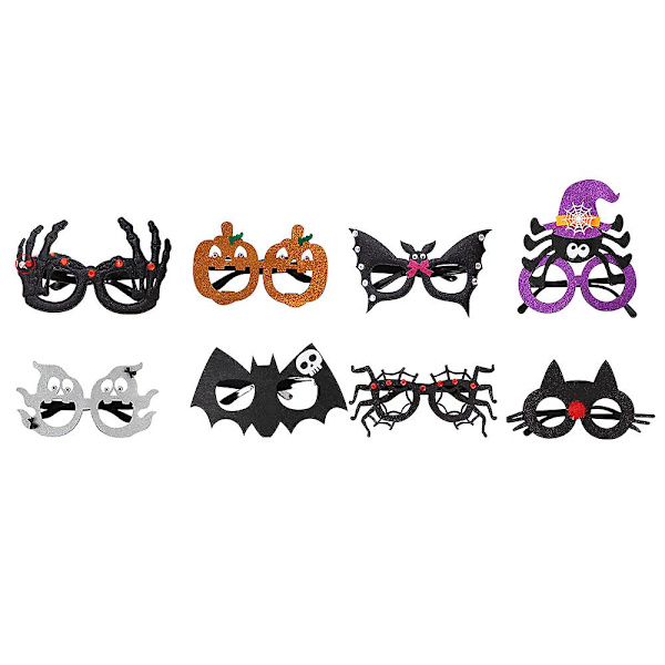 8 kpl Halloween Hauskat Lasit Teemajuhlat Silmälasit Halloween-juhlakoristeluun D