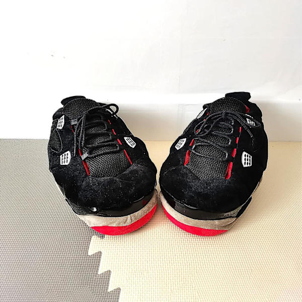 Mjuka sneakers tofflor för män/kvinnor L/XL (8.5-13) Aj4 Black 1113 Wide