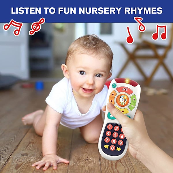 Min fjärrkontroll, mitt program  Baby fjärrkontroll leksak för 6 månader och uppåt  20 unika lärande fjärrkontrollknappar, spelar babymusik, blinkande lampor