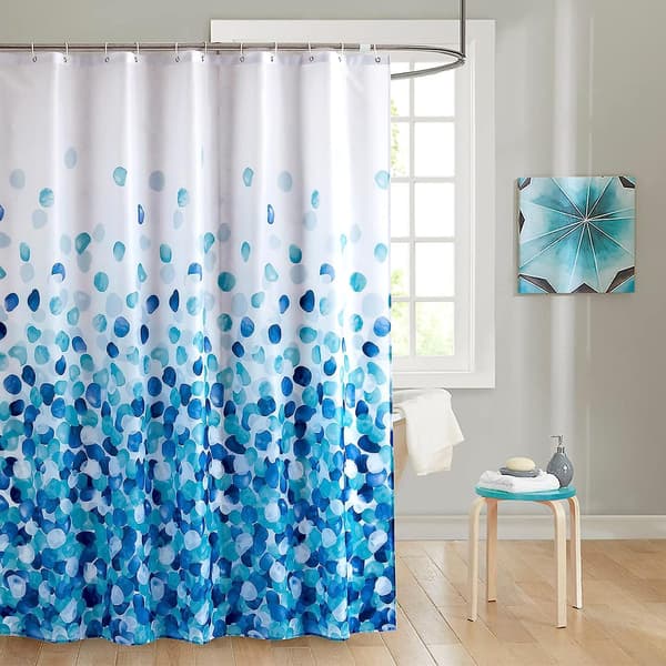 Dusjforheng Muggsikkert Resistent Baderomsforheng Vaskbart Vanntett 150x180cm Dark Blue