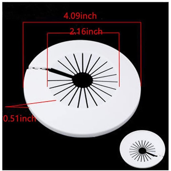 Seinälaipan helppo asennus muovinen patterin peitelevy vesiputken viemärilinjan suojus kaulus seinäputken suojus koristelu putken kaulukset, putken kaulussuoja White 1.181.96inch