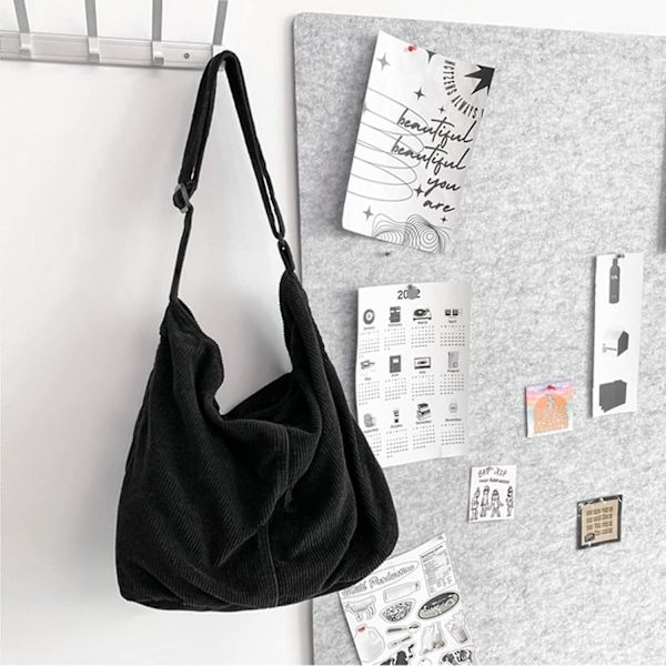 Svart Tote Bag Unisex Casual Handväska Stor Handväska Handväska Modetyg Handväska För Varje Dag, Kontor/Skola/Resor