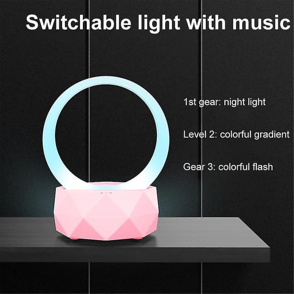 Trådløse Bluetooth Højttalere LED Lys Højttaler Bluetooth 5.0 Med LED Lys Tilstande Til Smartphone, Computer Pink