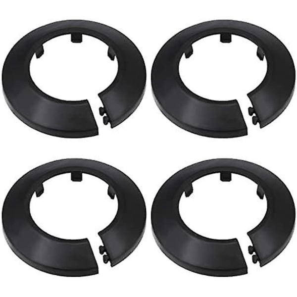 4 kpl 1,9 tuuman putkelle sopiva PP-muovilaippaputken suojus koristelu musta peitelevy kaulus putken suojus patteri seinäputken putken koristeluun Black 3.5inches pipe Dia